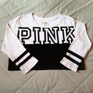VS PINK Baseball 3/4 Sleeve Style Tee Shirt new